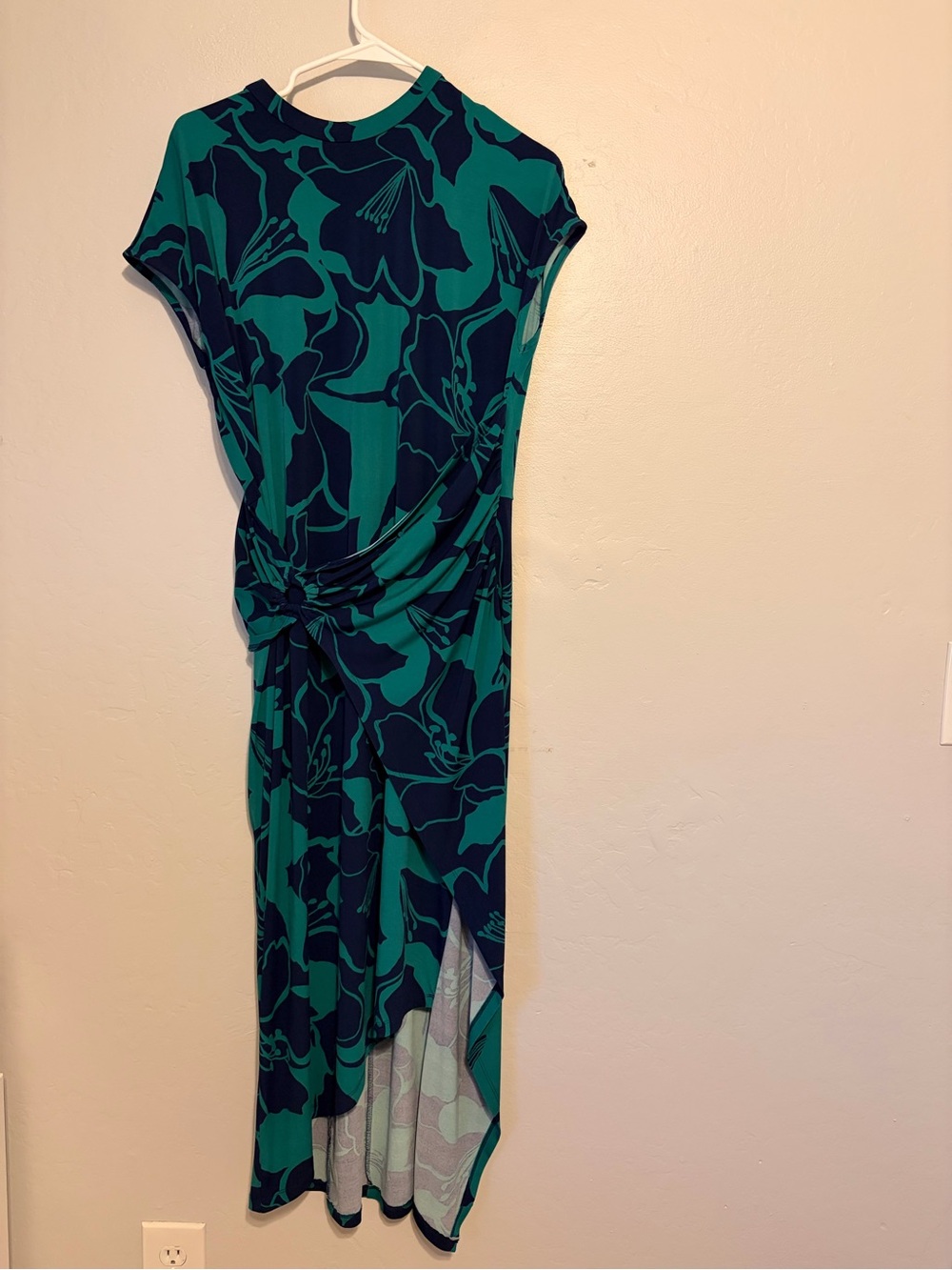 Donna Morgan Teal & Navy Floral High-Low Dress